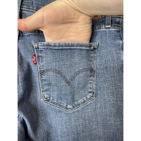 Levis 314 Shaping Straight Jeans Womens 14 Blue Stretch Denim Mid Rise - Picture 8 of 11
